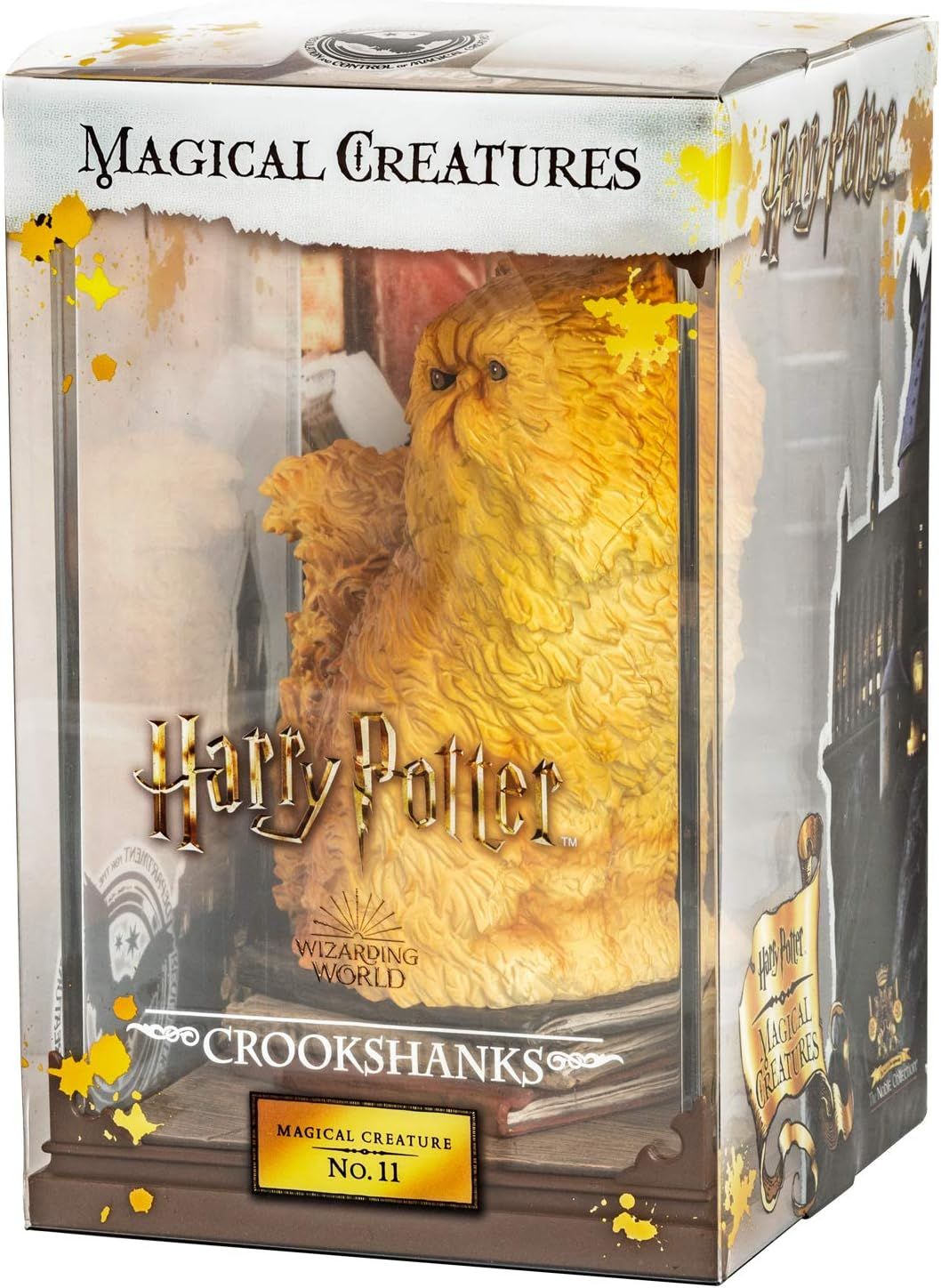 Figurina colectie Crookshanks Cat, Harry Potter, 17 cm, suport sticla