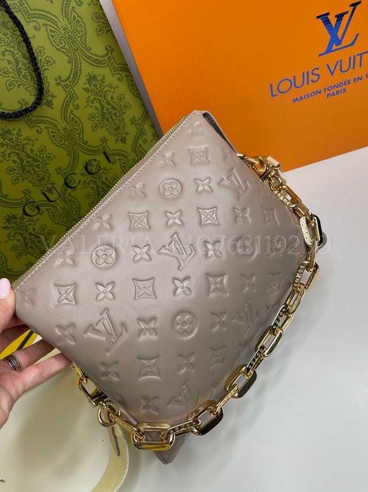 Geanta Louis Vuitton - Coussin Taupe interior albastru