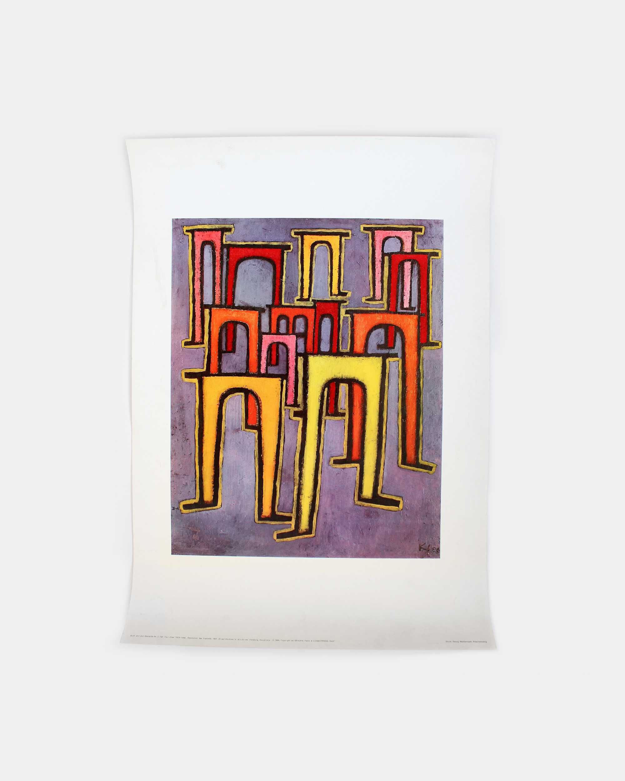 Paul Klee Revolution of the Viaduct arta print offset litografie 1969