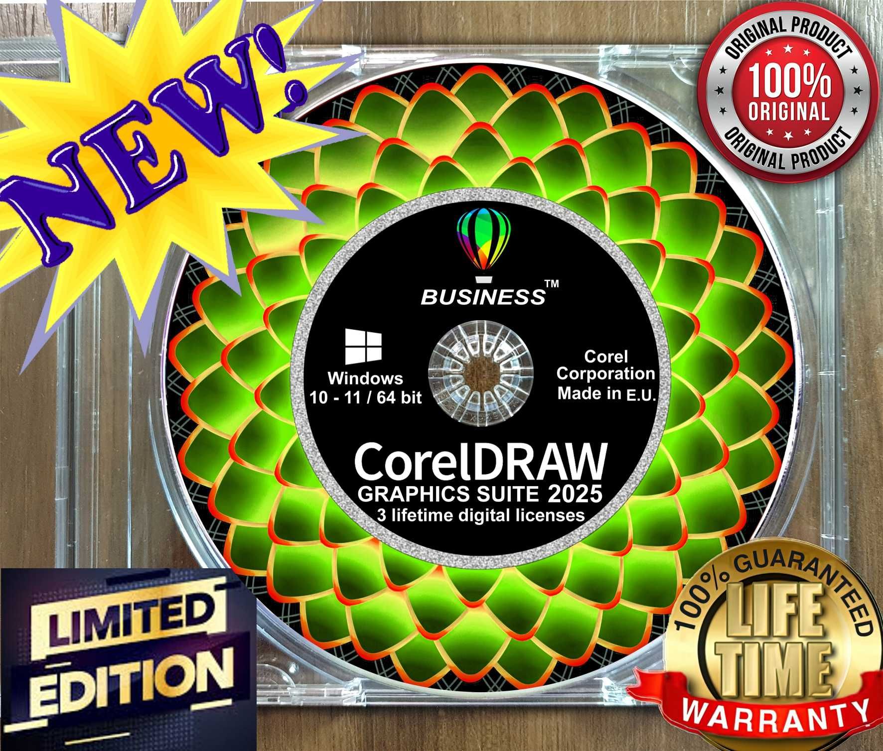 CorelDRAW Graphics Suite Business 2025-3 Lifetime licenses Permanennta