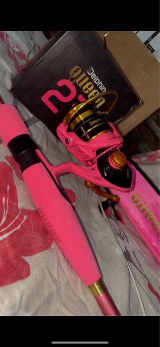 Vand lanseta si mulineta Delphin Roz