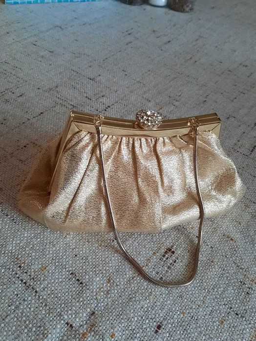 Geanta, poseta vintage de dama Menbur auriu