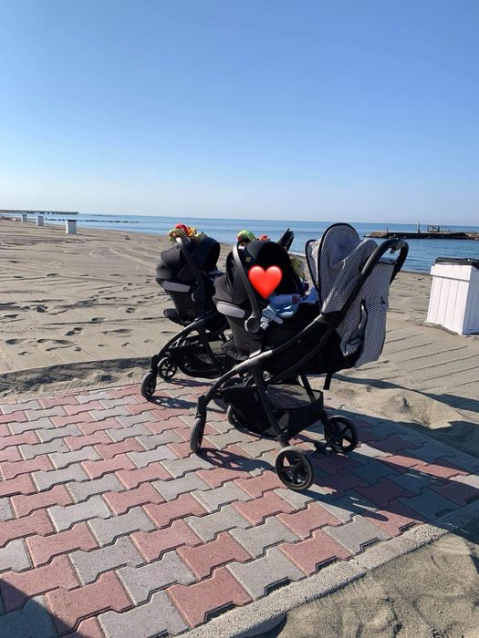 Set complet Gemeni format din carucior Mast3 si scoica Cybex