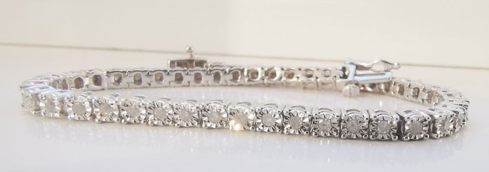 Bratara Tennis Diamante Naturale Argint 925 Claritate I2-I3 G-I