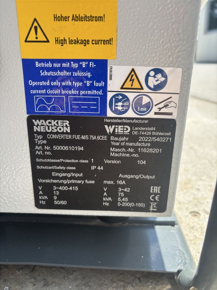 Converter Wacker Neuson FUE-M/S 75A 2022
