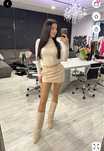 Alessa ботуши в цвят Ivory cream