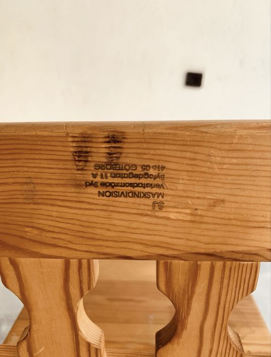 Ретро скандинавски детски стол – масивно дърво