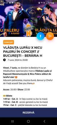 Bilete Concert Beraria H-  Nicu Paleru & Vlăduța Lupau
