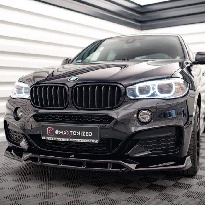 Лип Спойлер за Предна Броня BMW X6/F16 – Черен Гланц