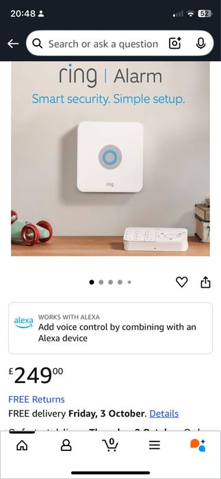 Sistem alarma smart ring