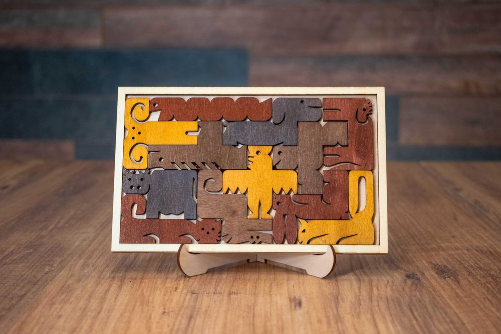 Дървен пъзел Животинки