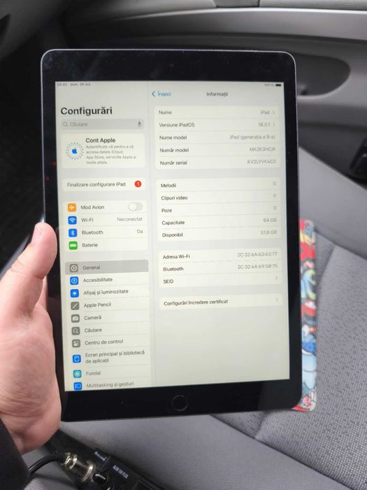 Tableta Apple iPad 9th Gen 64GB Silver GREY/1000 lei fix/doar in Cluj