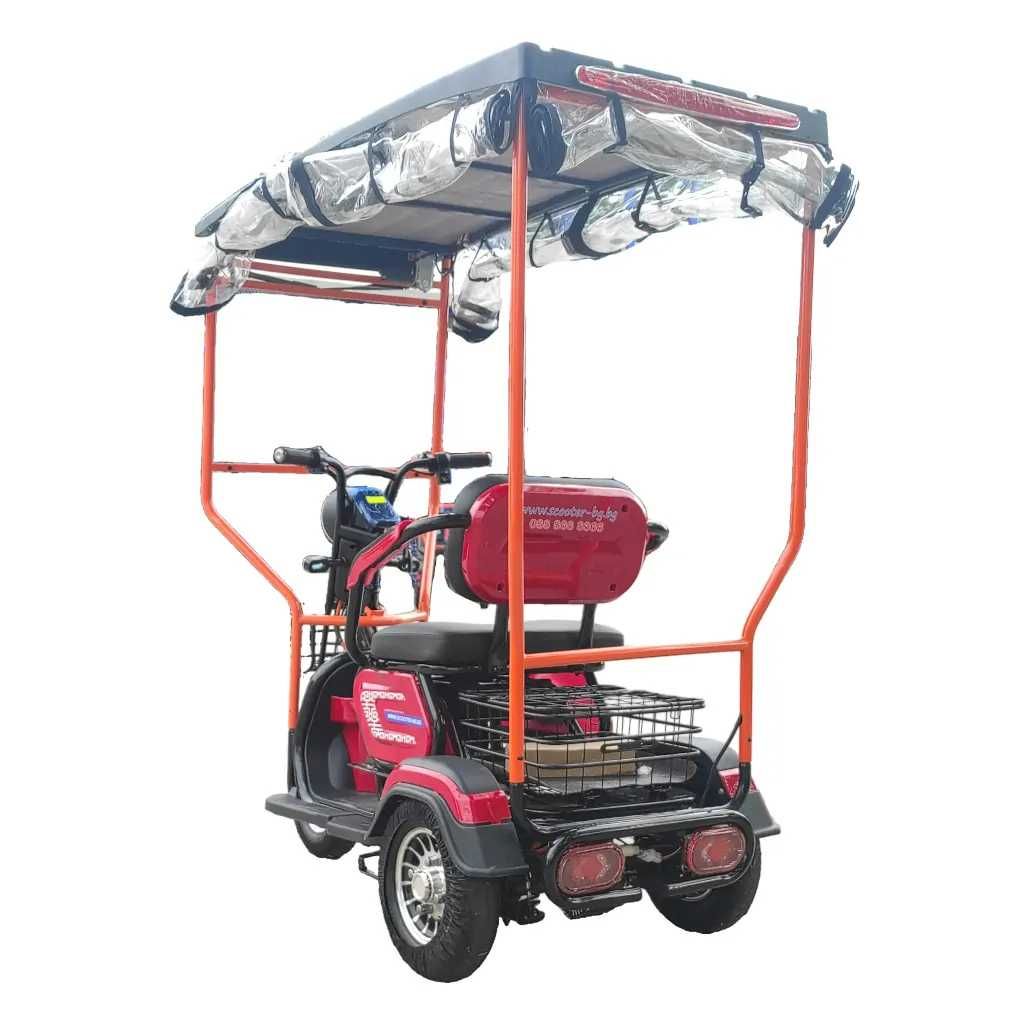 Електрическа триколка с три седалки EcoWay М19P с покрив