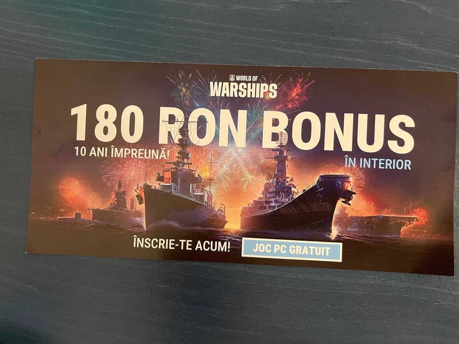 Voucher World of Warships in valoare de 180 RON