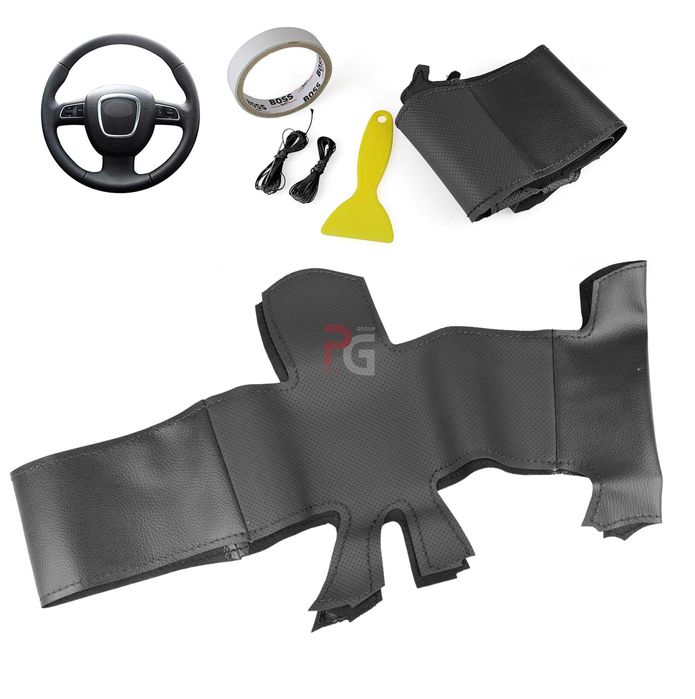 Husa volan piele negru 38cm AUDI – А3, А4, A5, А6