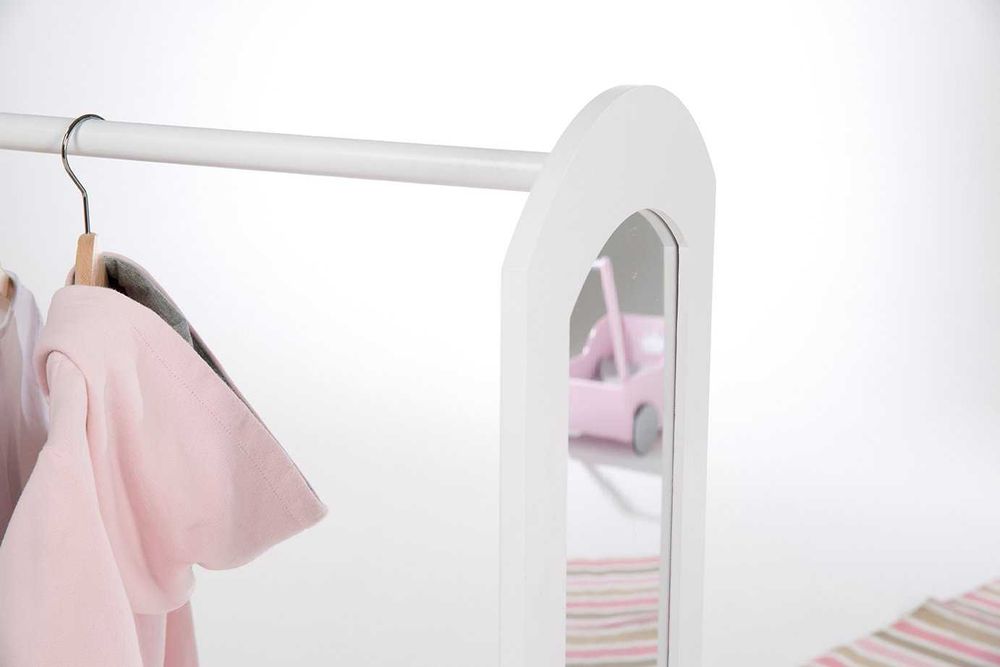 Детски щендер за дрехи с огледало и рафтове Roba Детски гардероб