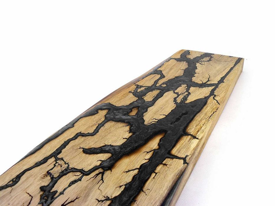Дъска/рафт от череша с епоксидна смола и  Lichtenberg изгаряне  ~93cm