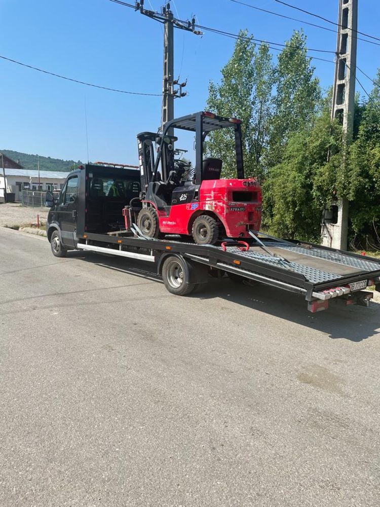 Tractari Auto Sibiu Transport Autoutilitare Utilaje ATV Moto Platforma