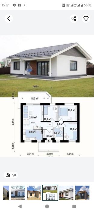 Case de locuit pe structura metalica cu panou sandwich de locuit