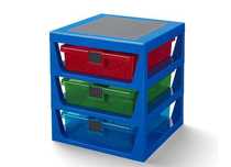 Cutie depozitare LEGO cu 3 sertare, albastru