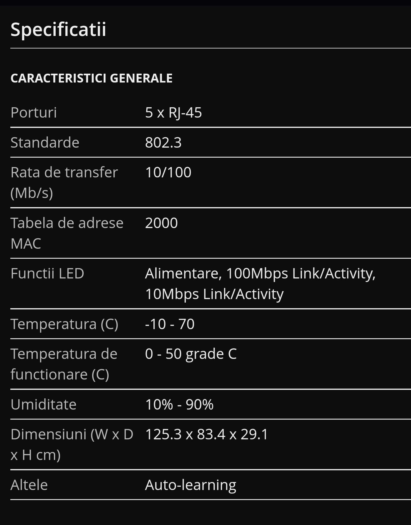 Switch D-Link DES-1005D