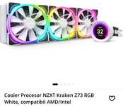 Cooler NZXT Kraken Z73 White – cu display LCD, garanție până în 2028