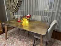 Стол Обеденный стол DAIVA трансформер Пегас, 153×89×75 СМ, золотистый