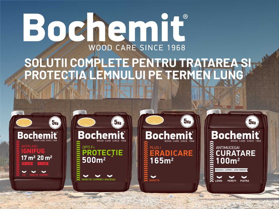 Bochemit - Solutie ignifugare, anti carii, antimucegai, protejare lemn