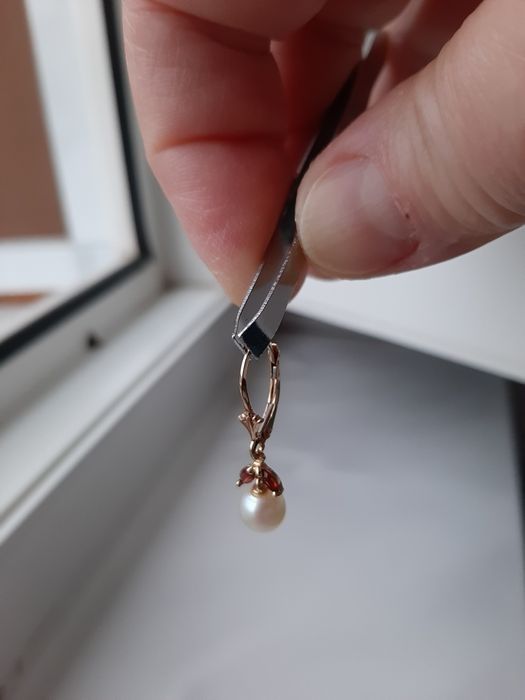 cercei eleganți  aur 14k  cu perle