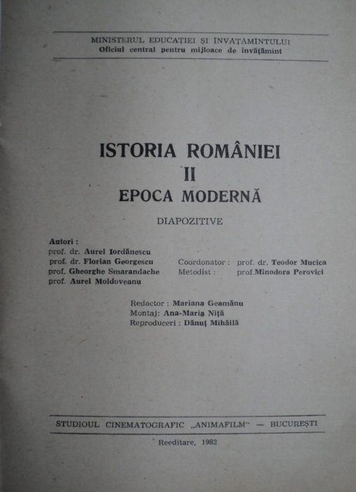 COLECTIE: Diapozitive "Istoria Romaniei-Epoca Moderna Vol. 2" VINTAGE