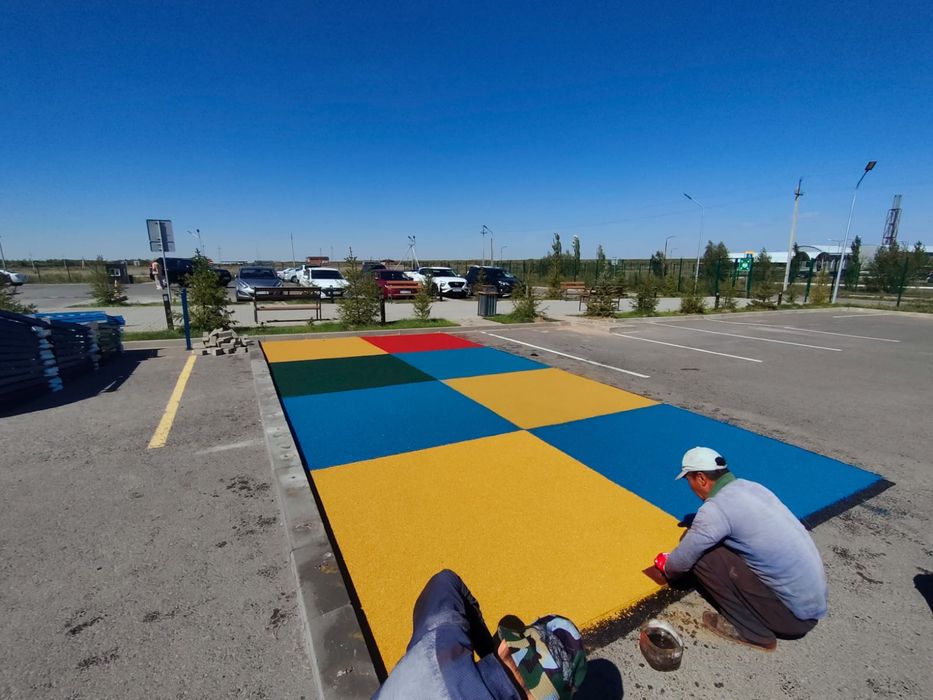 От 6500тг Резиновое покрытие, тартан из резиновый крошка