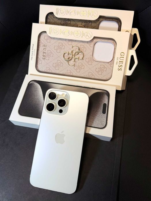 Apple Iphone 15 Pro Max 256GB White Titanium, A17 Pro чип + Подарък