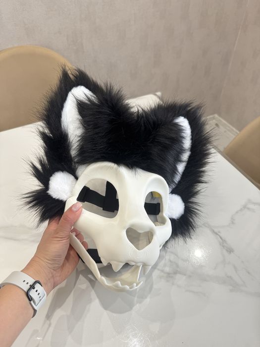 Маска раптора с ушами (мех) Новая.