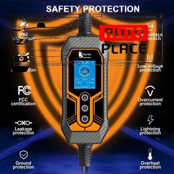 Разпродажба! Преносимо Зарядно Feyree Lion EV-K9 Type 2 / 7kW / APP