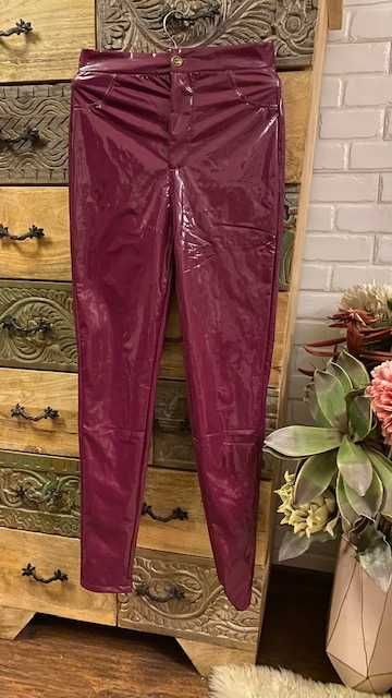 Кожен лачен панталон YSL*S model