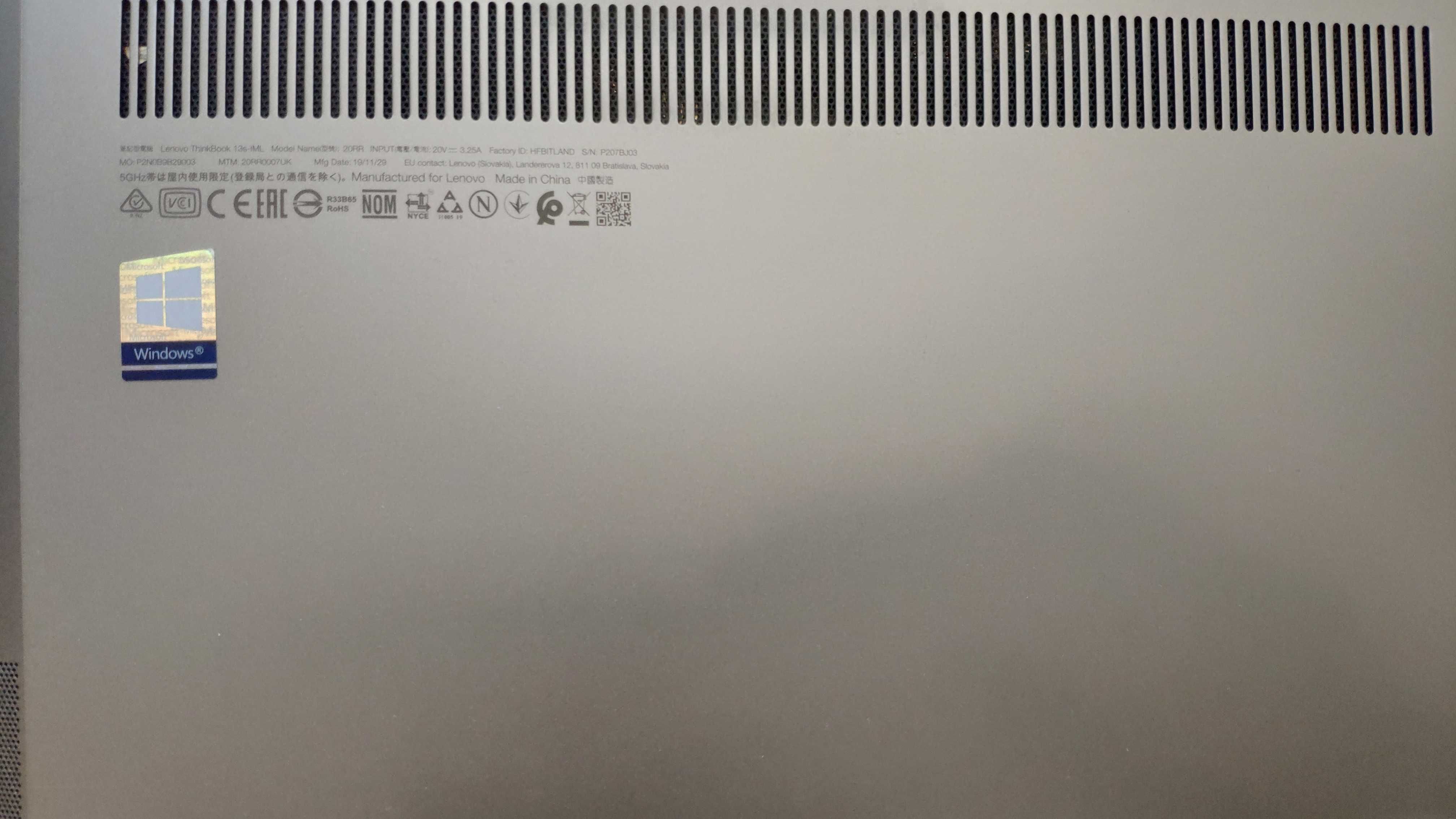 Lenovo ThinkBook 13s Core i5 10210U /16GB DDR4 /480GB SSD
