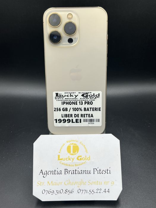 Iphone 13 pro 256 gb 100% baterie cod 22326