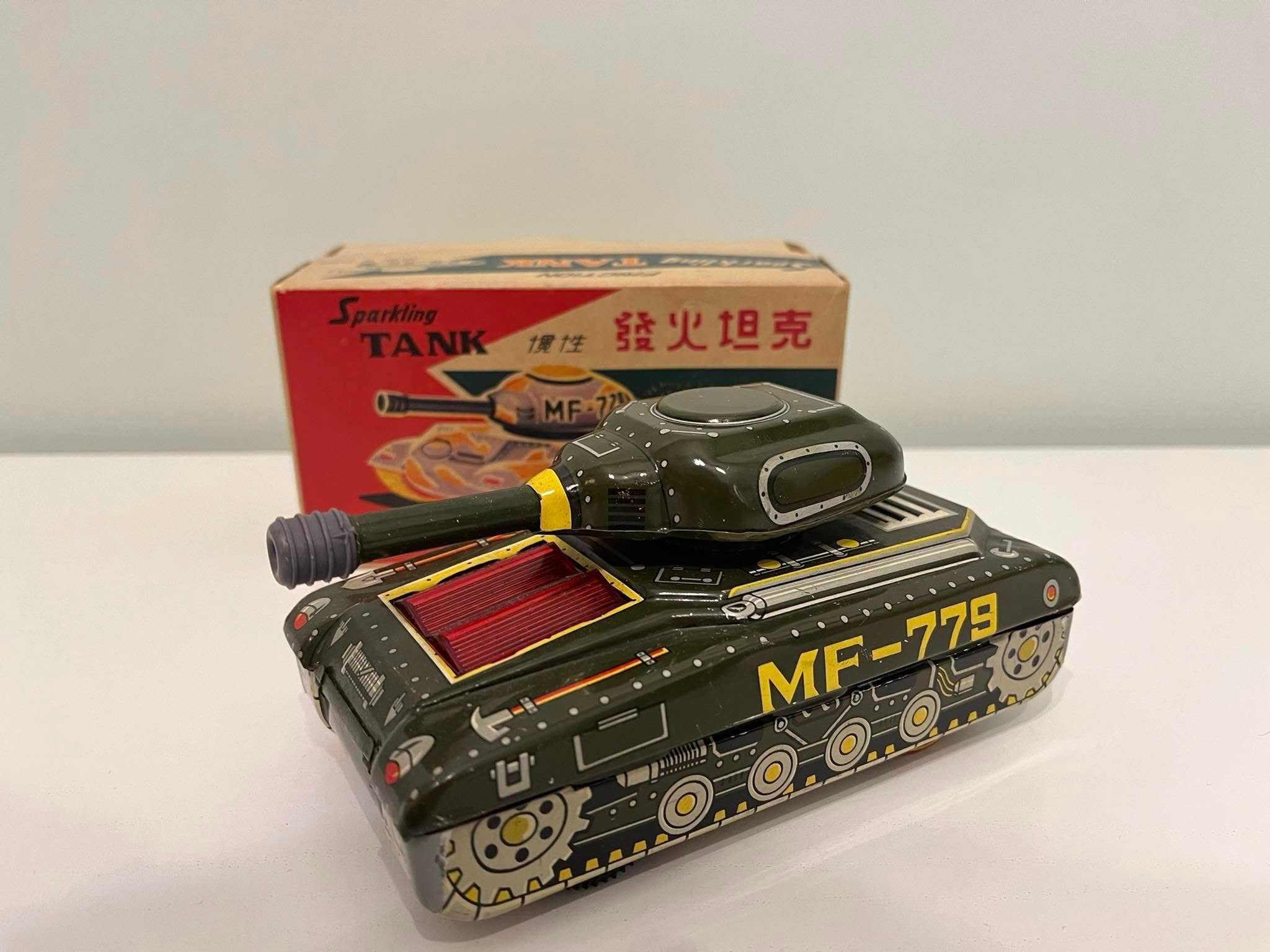 Jucărie veche tanc MF779, China, fricțiune, cutie originală