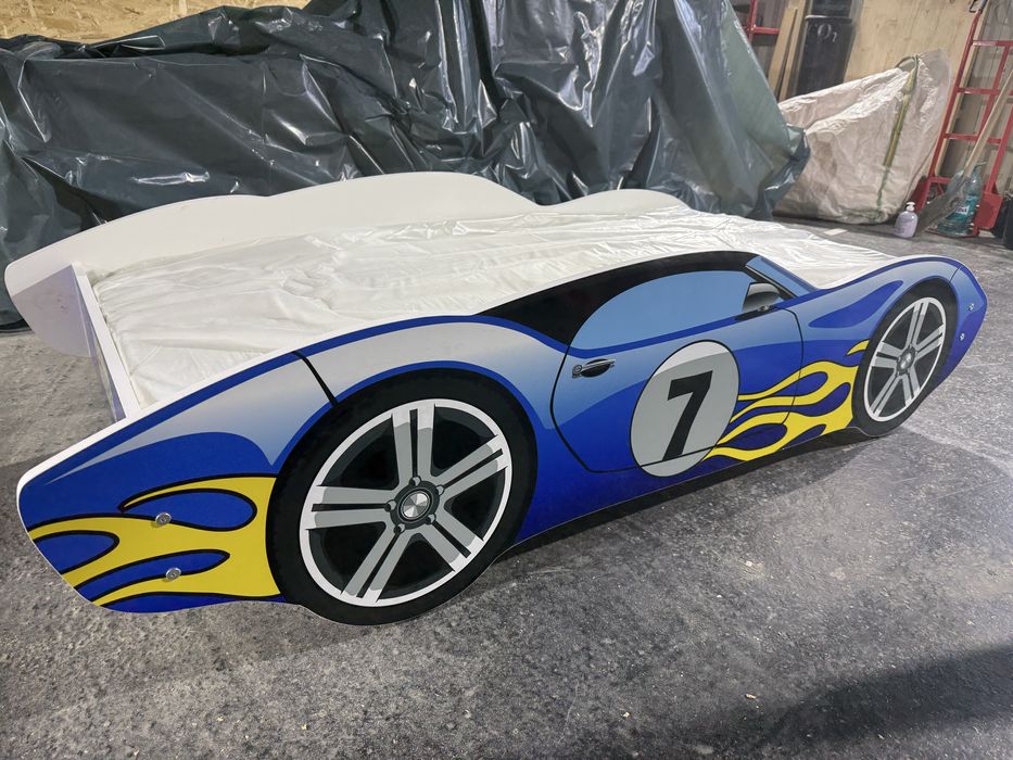 Pat copii cu model masina corvette 160x80