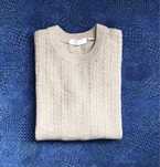 100% вълна Trenery Crew Neck Stitch Knit мъжки пуловер - L-M