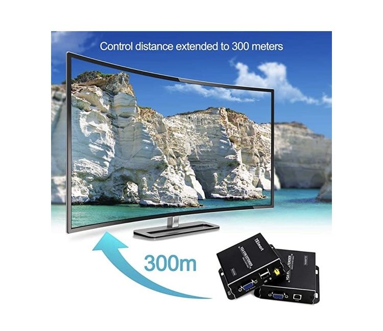 TESmart 1080P 60Hz Long Range 984 фута USB VGA KVM удължител