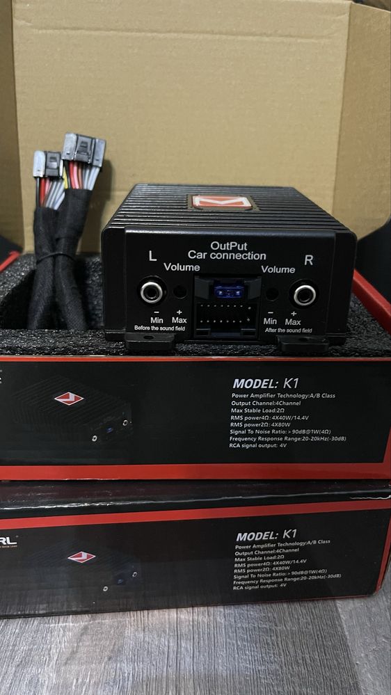 Amplificator auto DSP, ajustare EQ, negru, 4 x 80W