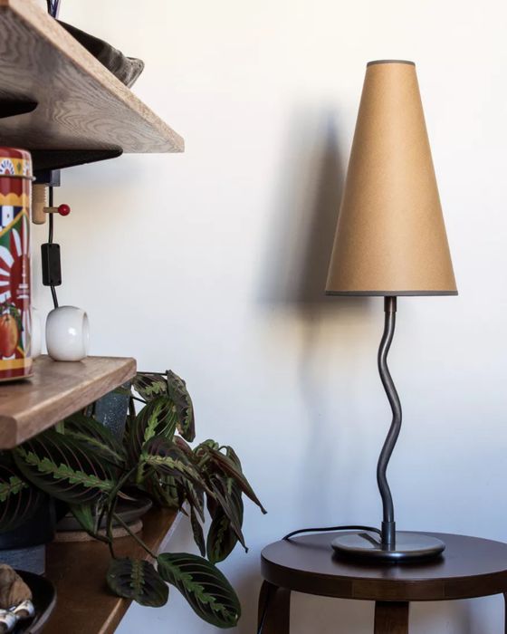 Lampa Vintage 1990 Ikea Antimon NOS Zig Zag post moderna nichel