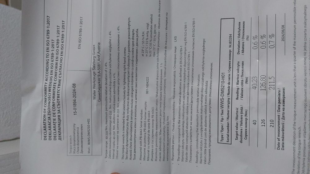 Cheie dinamometrica 1/2 cuplu reglabil 40-210 Nm