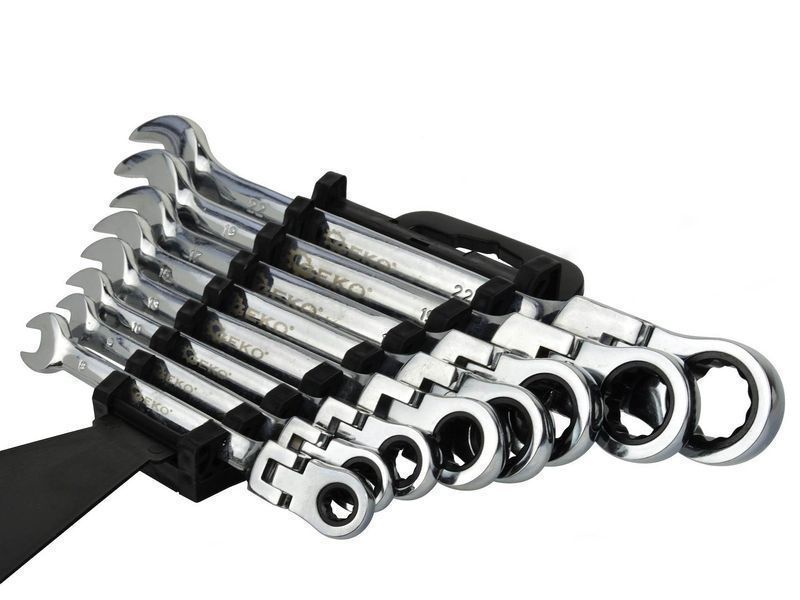 Комплект комбинирани ключове с тресчотка 8-22 мм 8 бр. geko