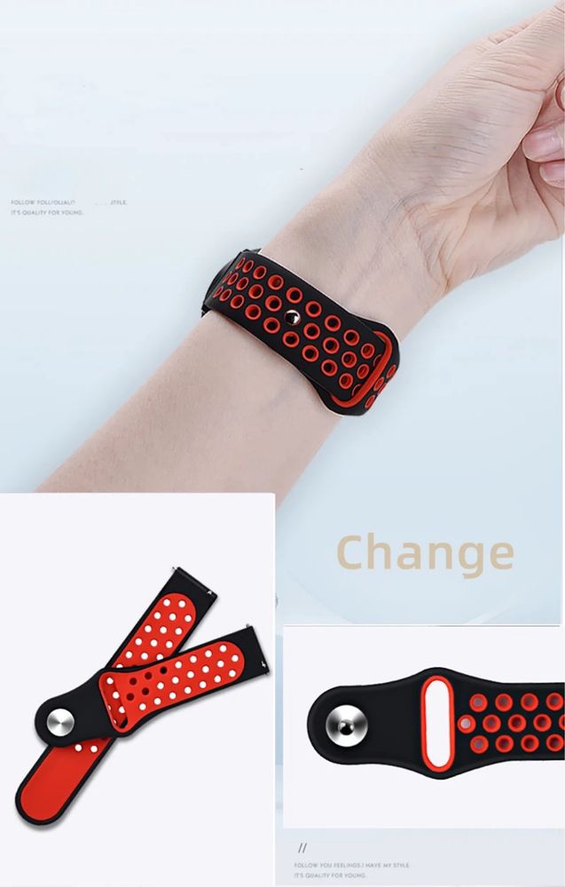 Силиконови каишки с дупки за Samsung/Huawei/Amazfit/Garmin