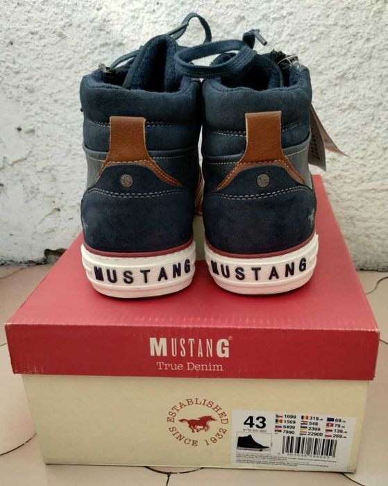 Sneaker/Ghete piele MUSTANG, masura 43, noi, cu etichete