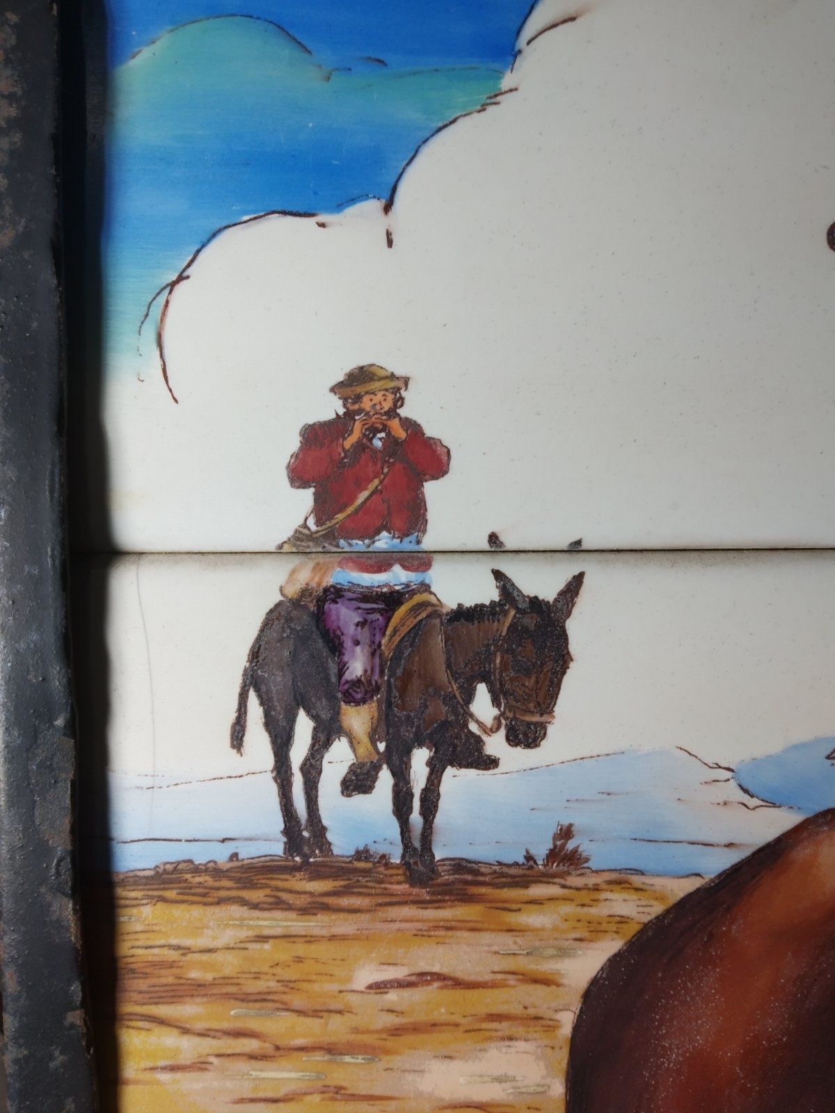 Уникална Рисунка върху керамични плочки Дон Кихот и Санчо Панса