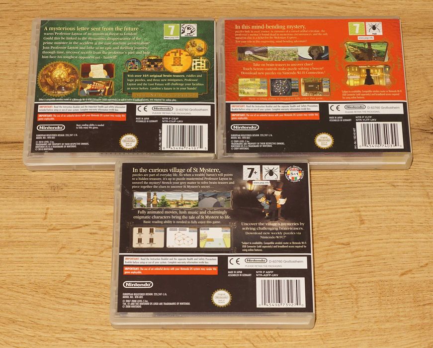 Colectie trei jocuri Nintendo DS "Professor Layton"