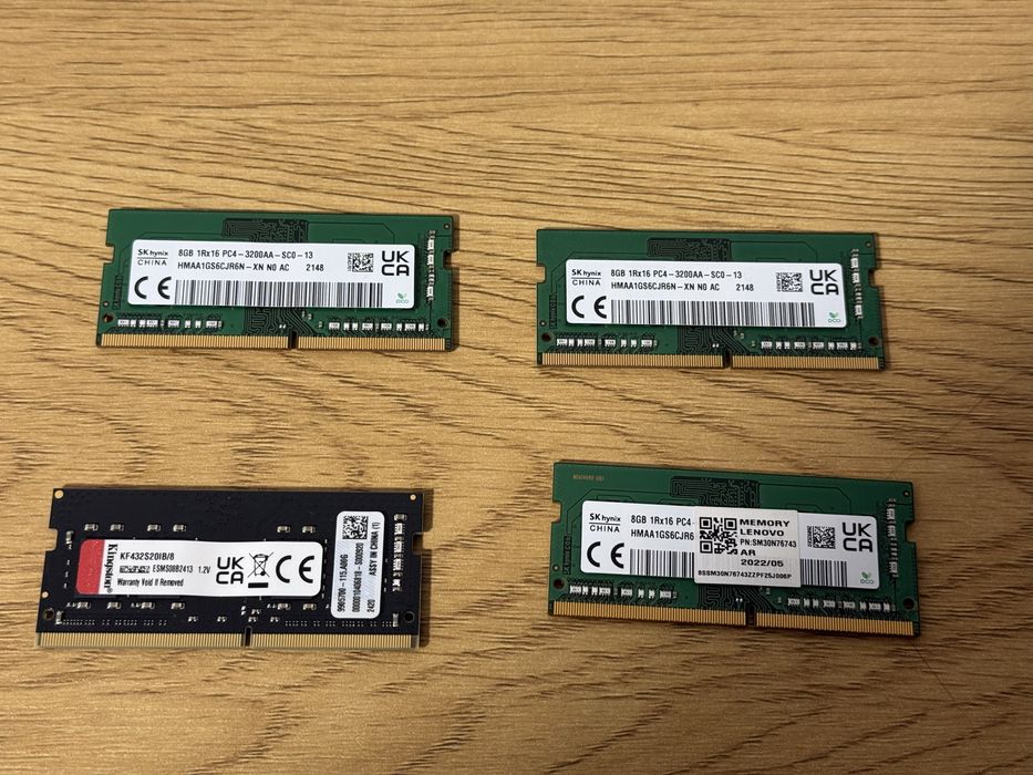 Memorii RAM laptop SODIMM 4 x 8 GB DDR4 3200 Mhz Hynix